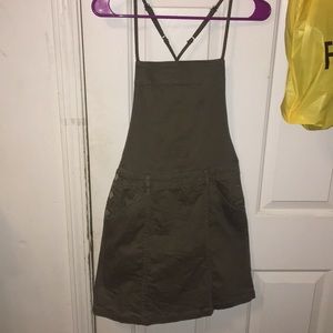 Green cross back overall dress